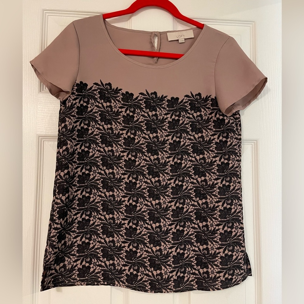 Loft top with lace detail